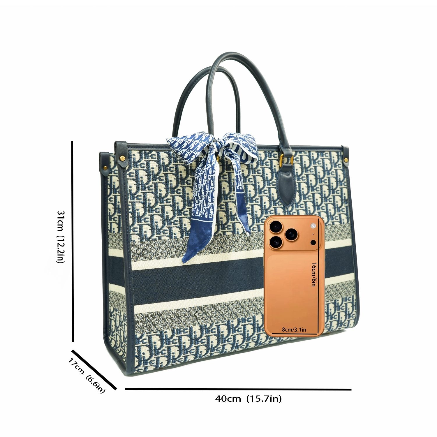Embroidered Large Tote Bag