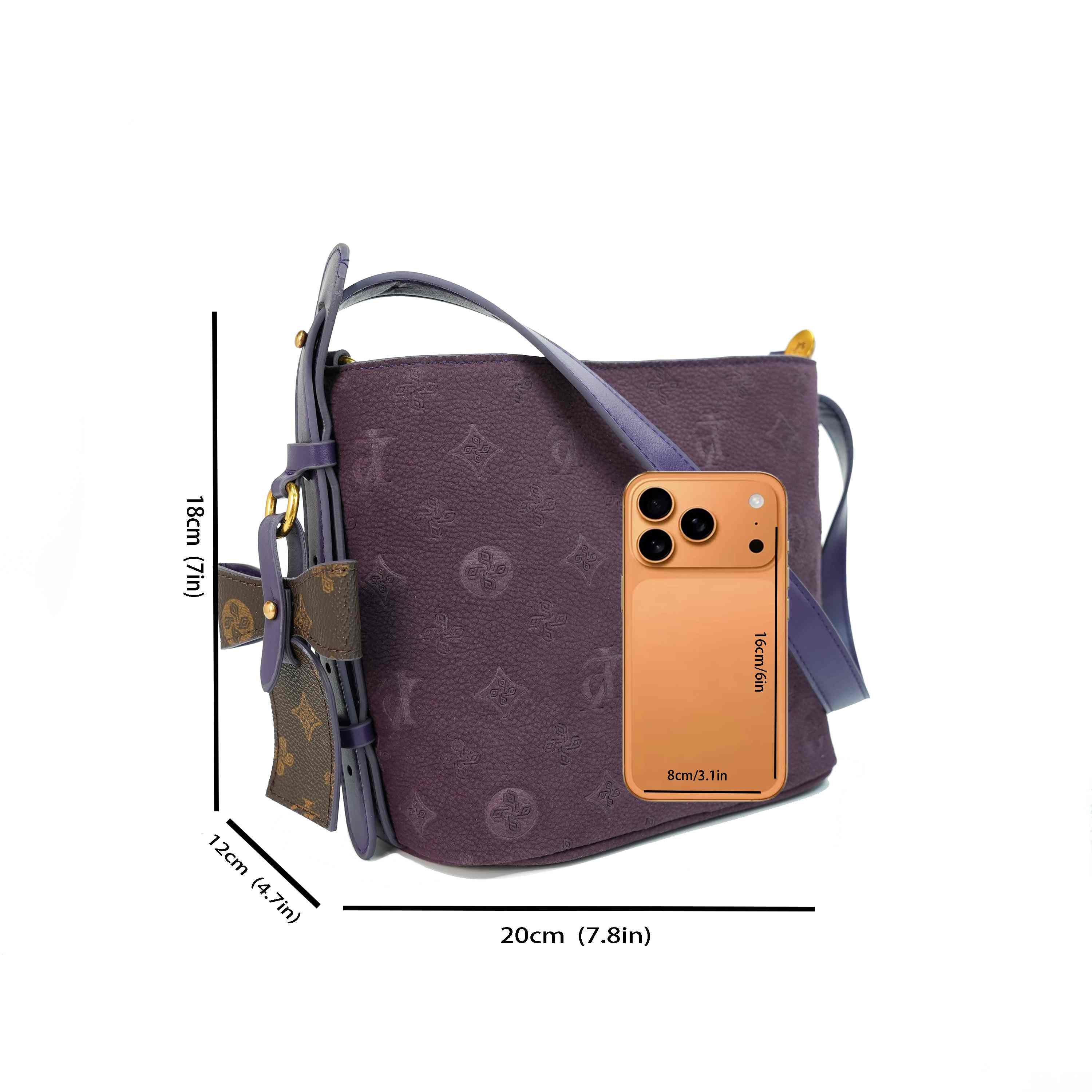 Purple bucket bag